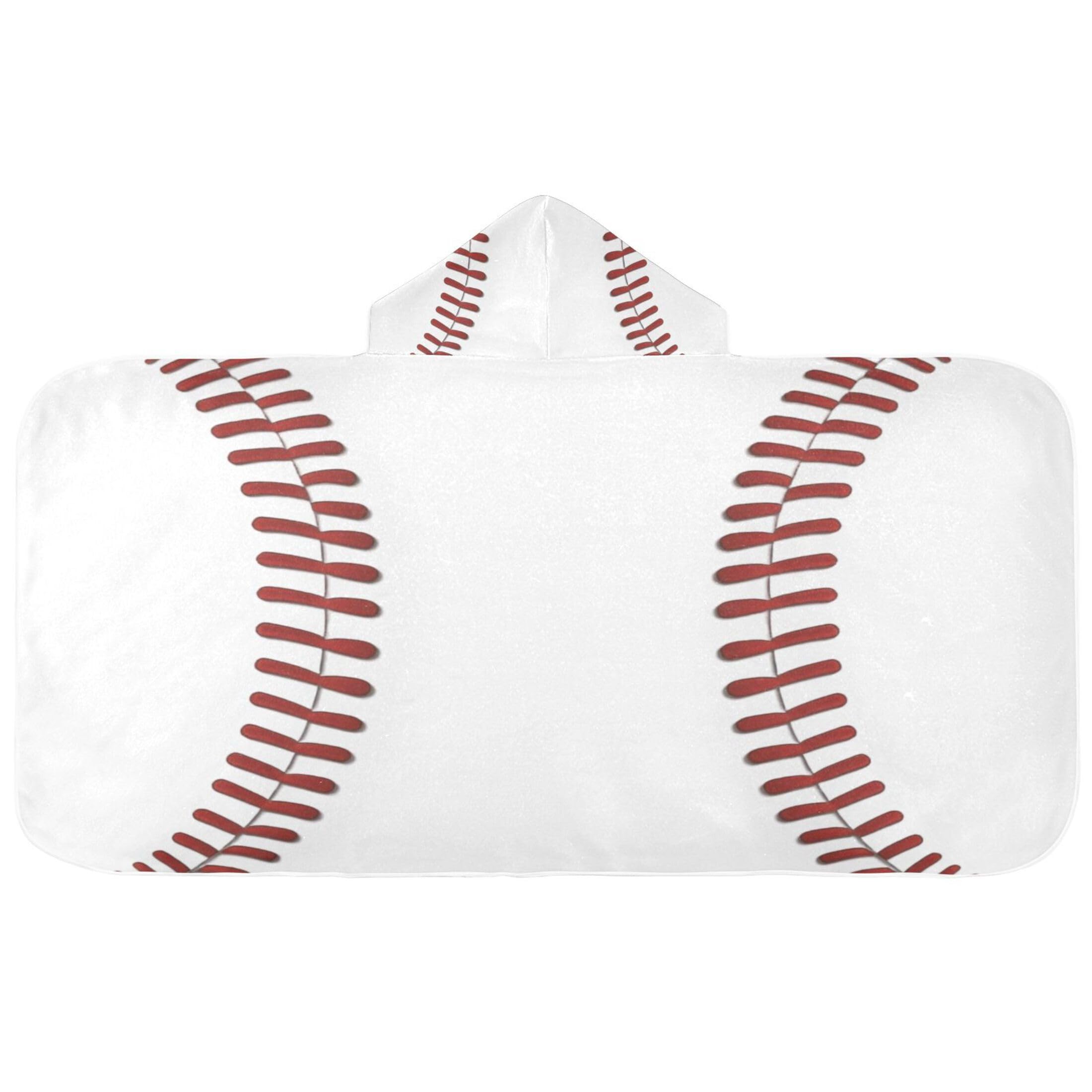 Fuauuyl Baseball Print Hooded Baby Bath Towel Soft & Breathable Towel for Newborns Infants Toddlers, Nursery Essential