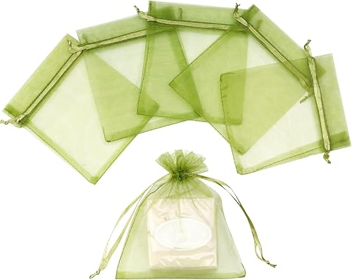 Miniatura 6 de 100 bolsas de organza  Bolsa de satén con cordón para el día de la madre, día de San Valentín, Halloween, boda, recuerdos de fiesta y joyas, 3.54 x