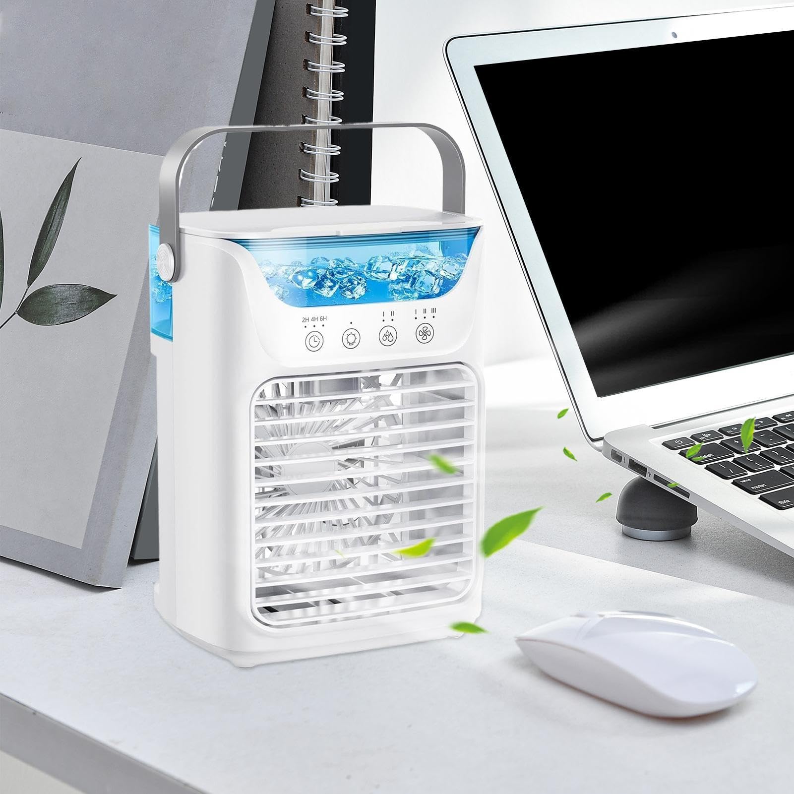 Ventilador Refrigerante de Aire Acondicionado Aire Acondicionado Silencioso | Ventilador Nebulizador Portátil Con Depósito De Agua Para Hogar Y Oficina