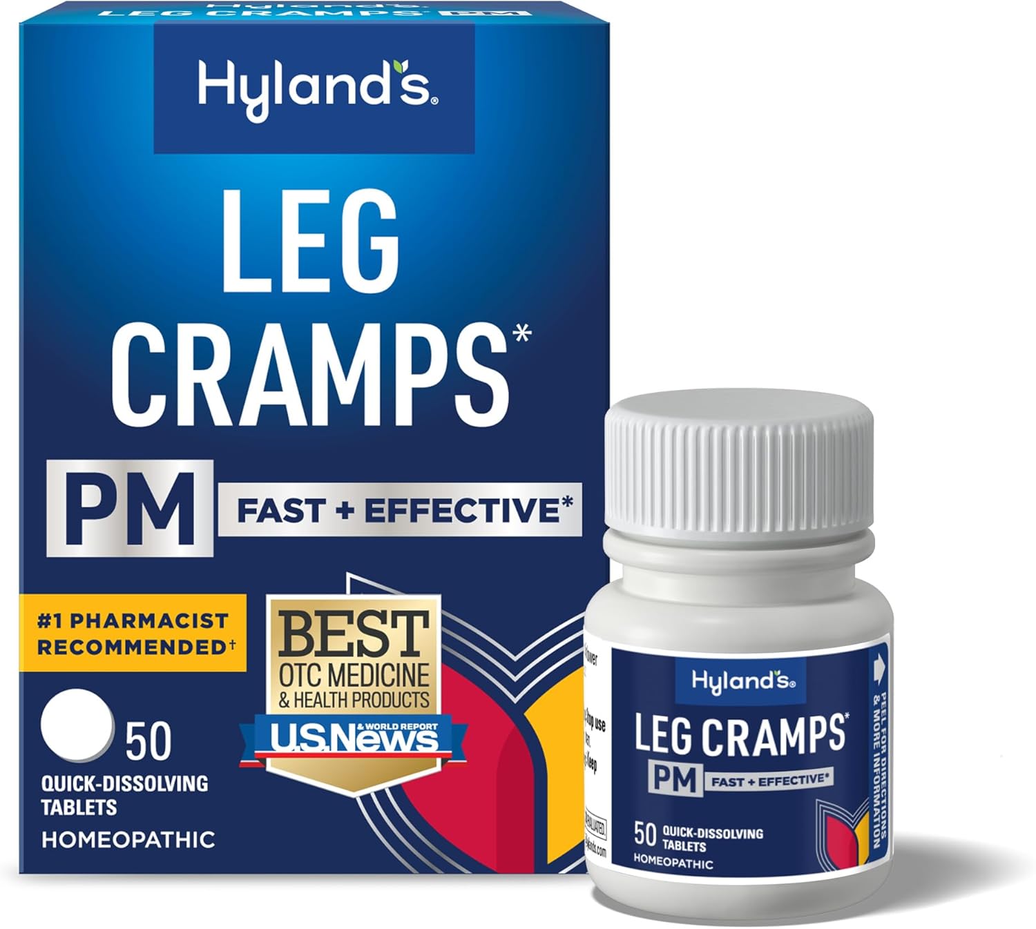 Hyland's Leg Cramps PM, Relief of Nighttime Leg, Calf, and Foot Cramps, 50 Quick-Dissolving Tablets - Amazon product rated Grade B
