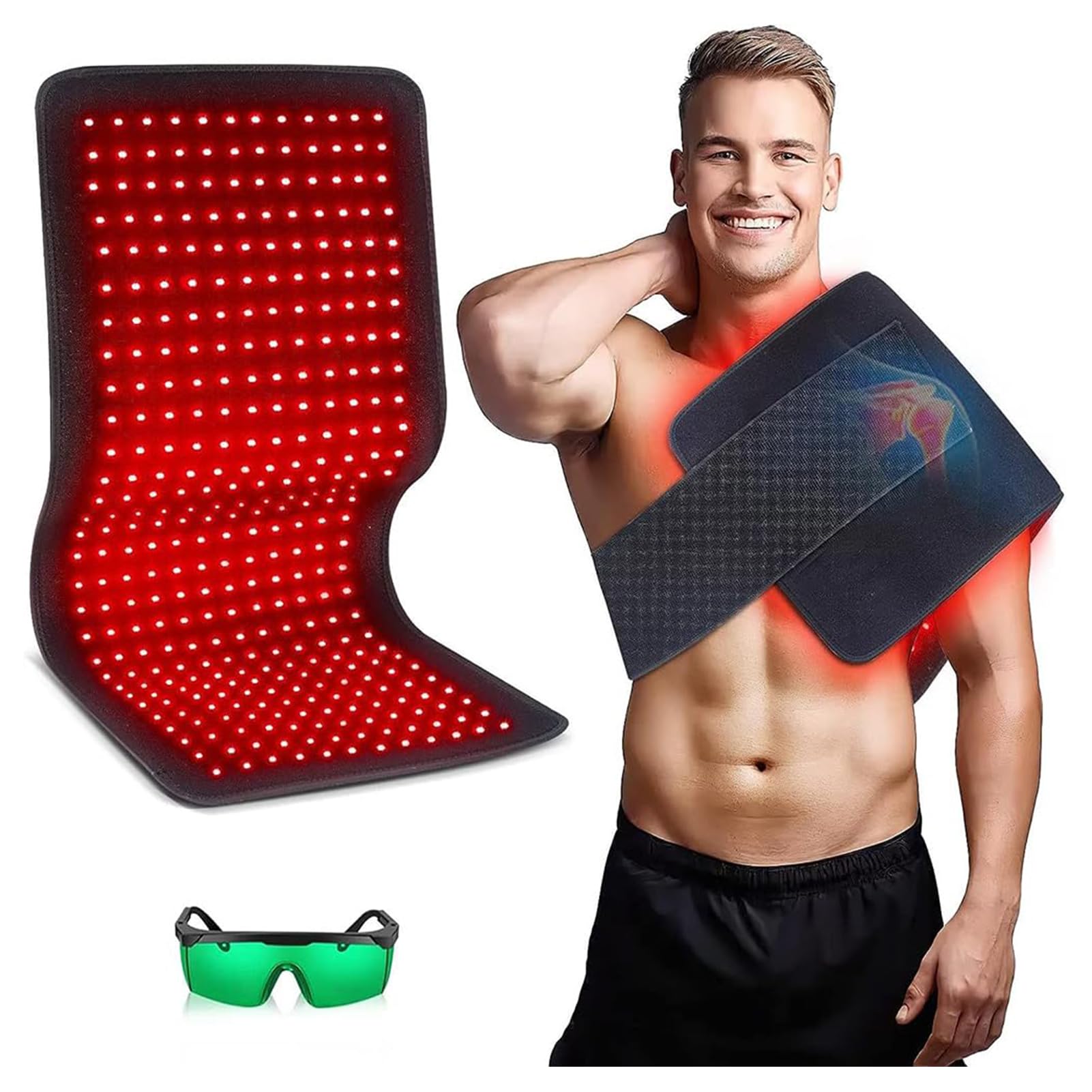 Podkładka do terapii światłem czerwonym, mata LED 180 W o długości fali 660 nm i 850 nm dla ulgi w bólu w talii, plecach i ramionach