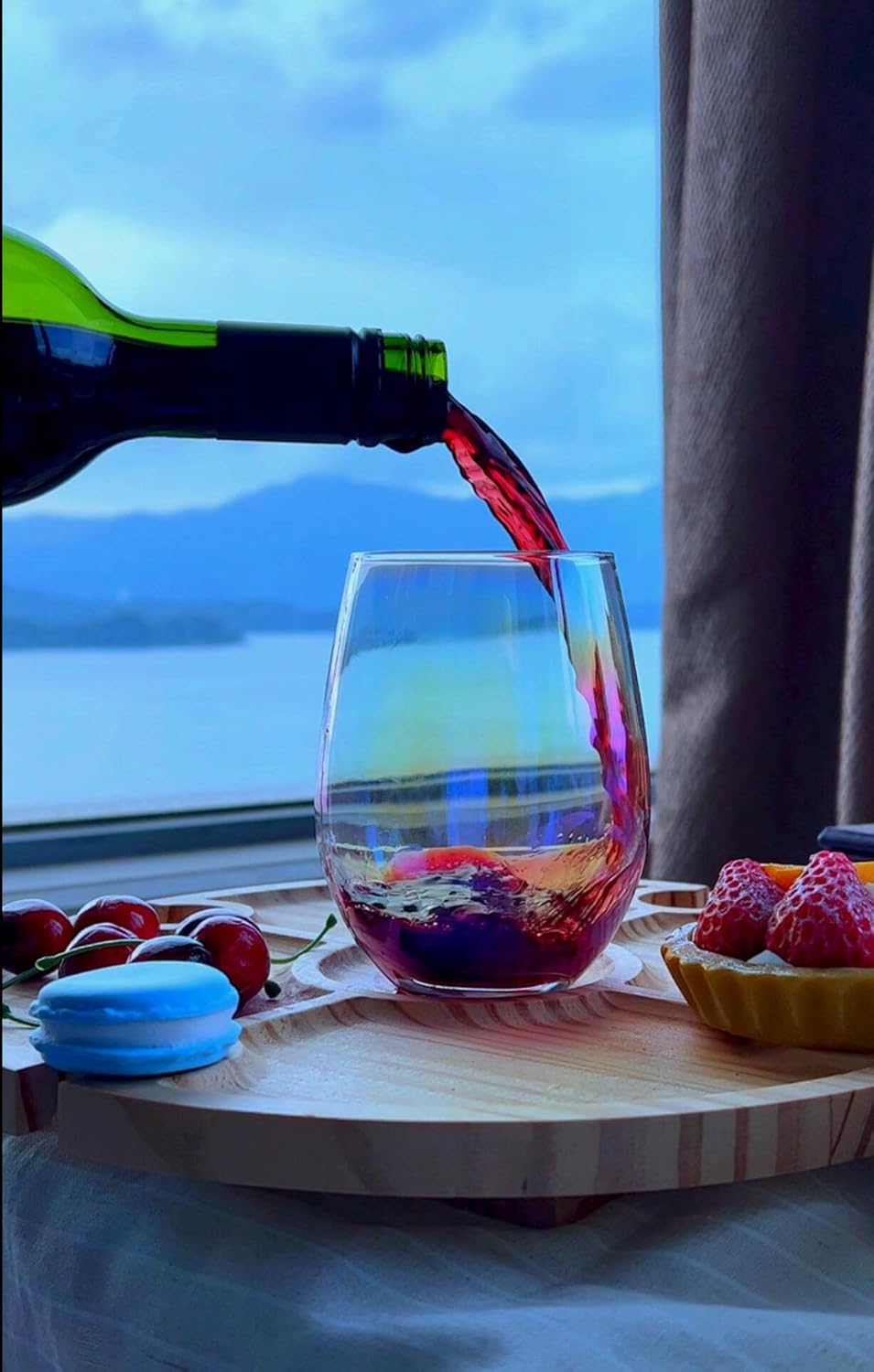 Valentines Day Gift for Doodle Mom, Goldendoodle Gifts Doodle Mom Handmade Rainbow Colorful Etched Wine Glass 18 Ounces - Image 6