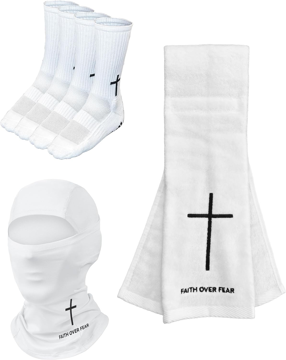 4 Pack Football Towels for Quarterbacks – Cotton Sports Towel with Hook & Loop Closure, Thin Absorbent Sideline Towels for Men & Youth Players, White