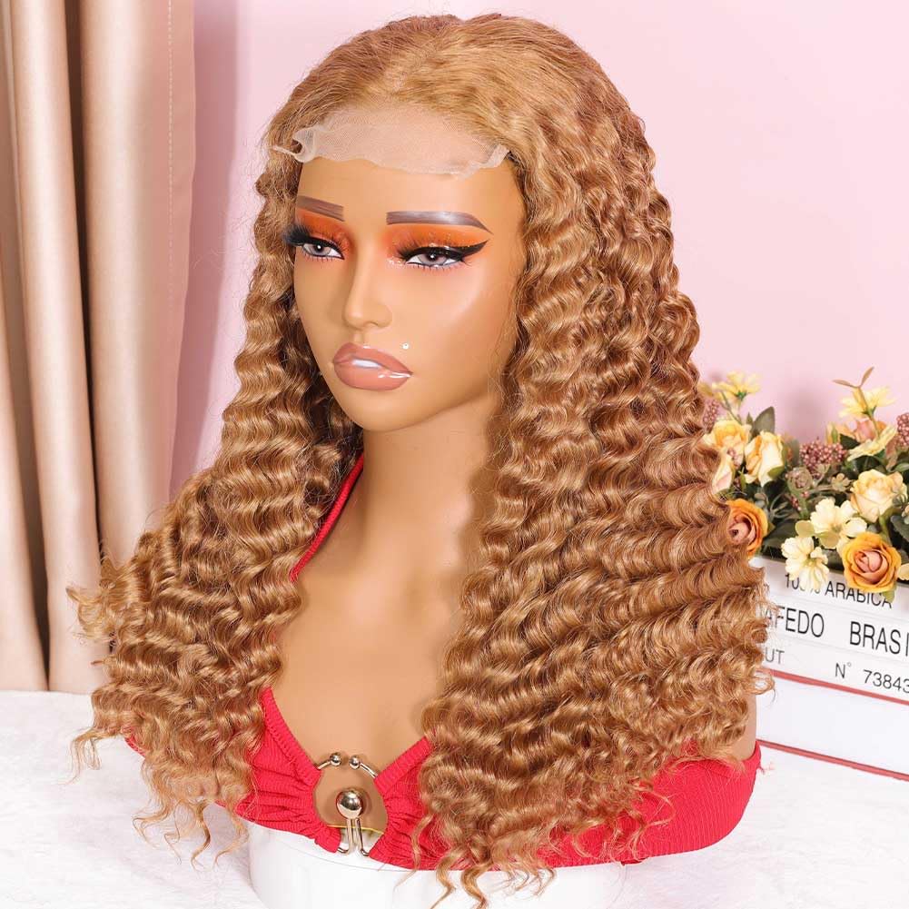 Ailwelia Curly Bob Wig Human Hair Deep Wave 200% Density 5x5 HD Lace Closure Wigs Human Hair Bob Wigs For Black Women Wear And Go Glueless Curly Wig