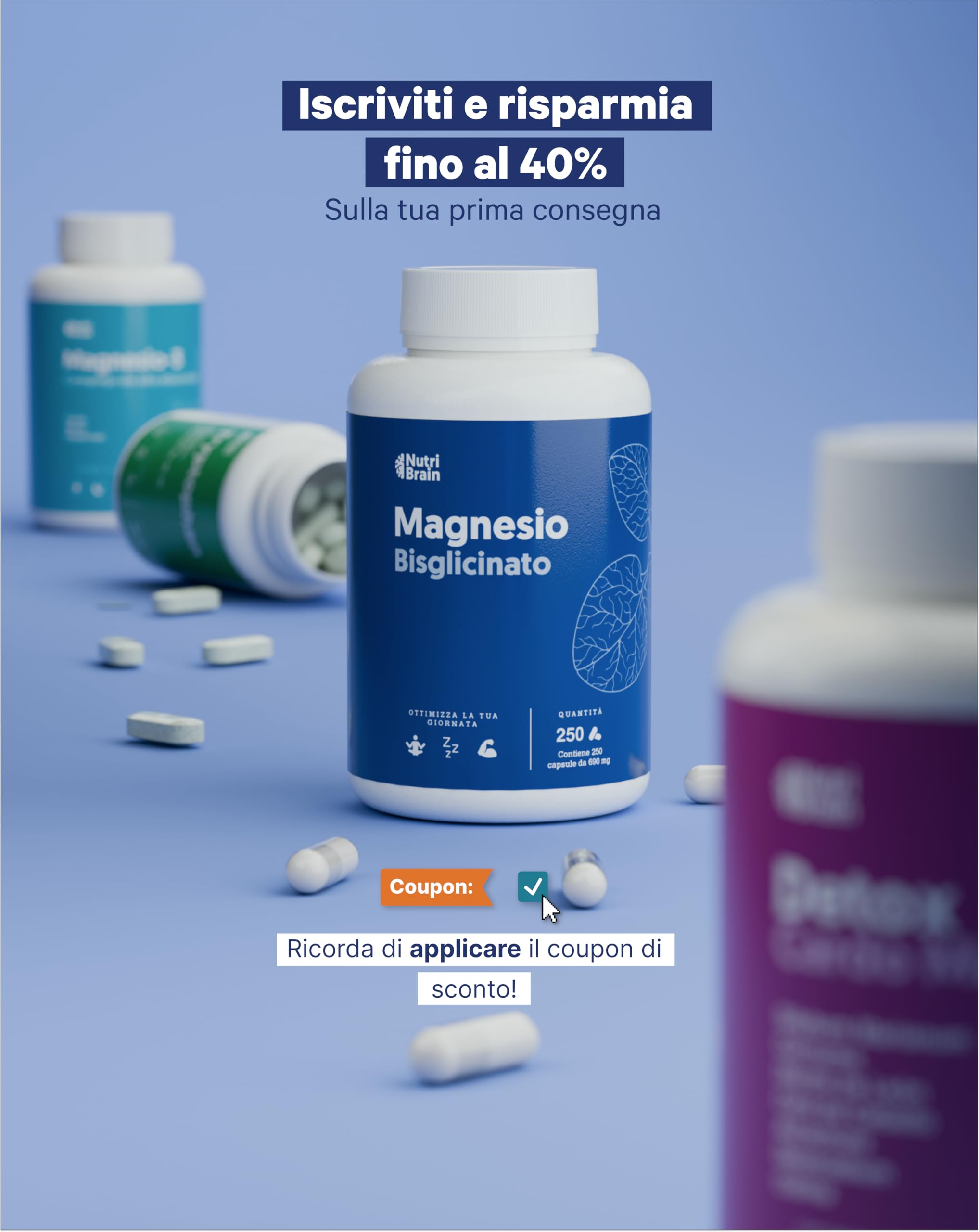 Magnesio Bisglicinato 2.000mg - Dose XXL (250 Capsule) | Forma Chelata: Sonno Ristoratore, Energia, Supporto Osseo e Muscolare, Concentrazione | Alta Biodisponibilità, Senza Effetti Lassativi