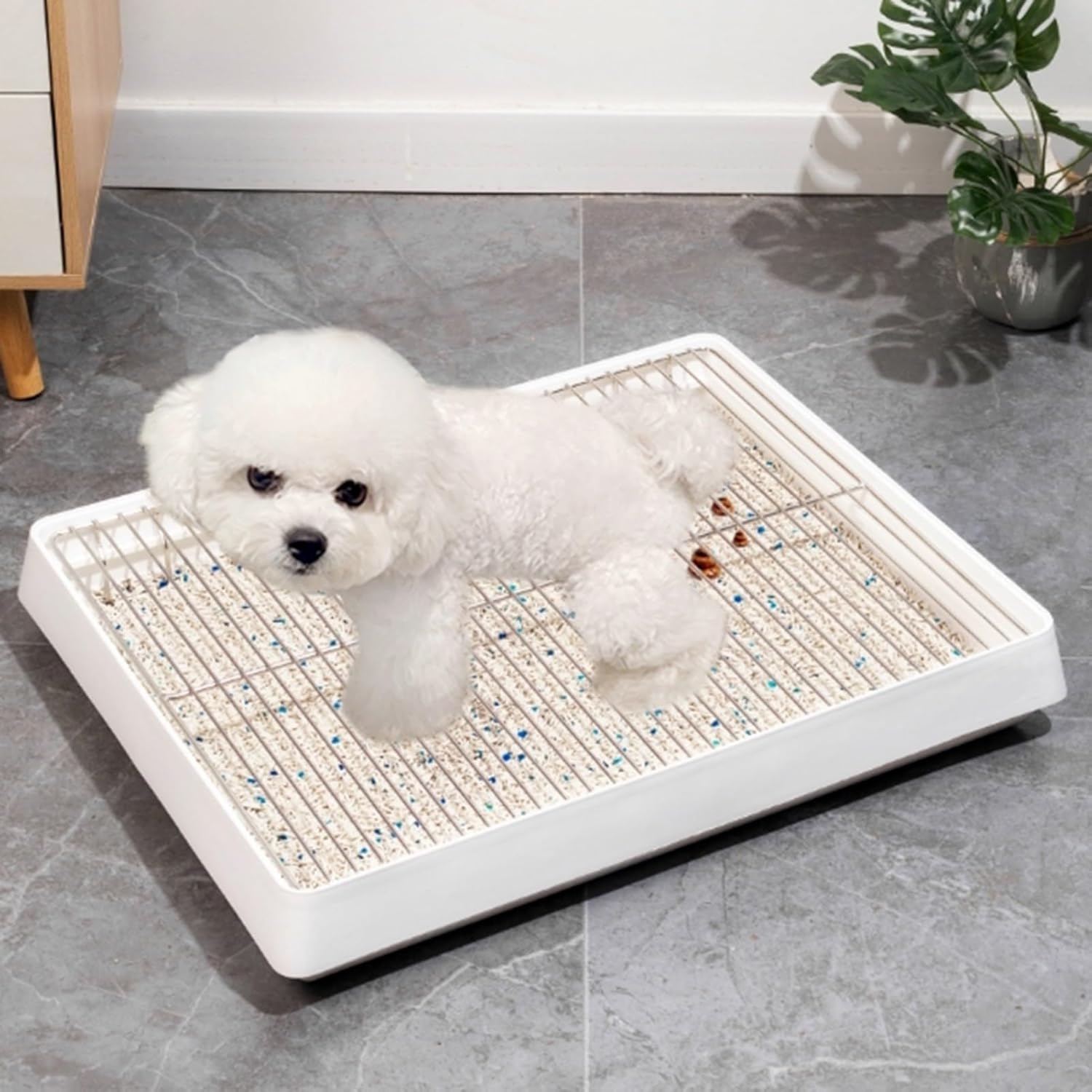 Dog Toilet for Indoor Pets, Portable Pet Potty Pad Dog Litter Box, Dog Training Toilet Mesh Potty, Pet Litter Box, for Small Medium Dogs, Dog Potties for Apartment and Patio Training (Size : 37x30x6.