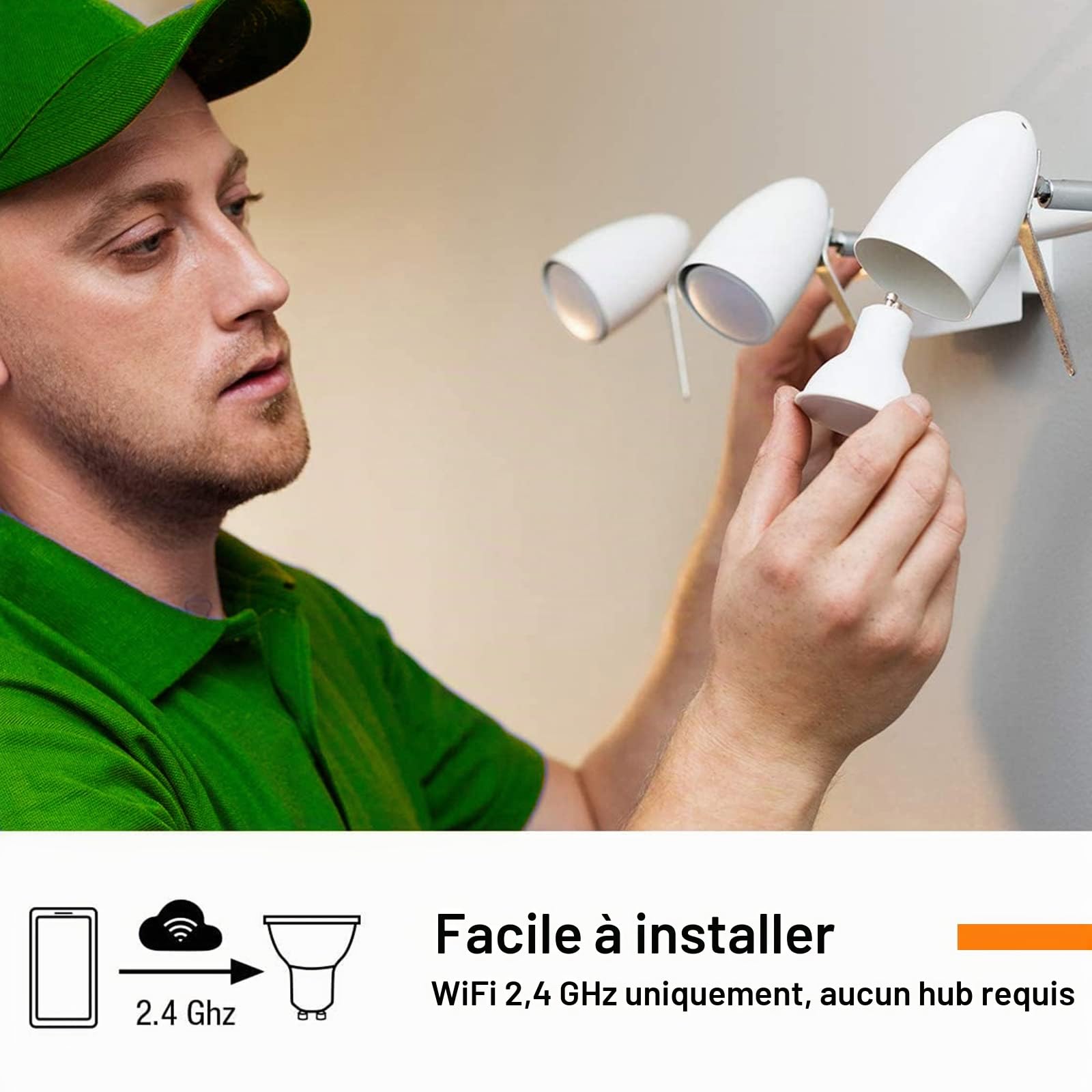 ANTELA Ampoule Connectée Gu10 WiFi 5W 400LM LED RGB | 2700K-6500K Compatible avec Alexa/Google Home, APP Télécommande, Contrôle Vocal, Aucun Hub Requis, 8 PCS