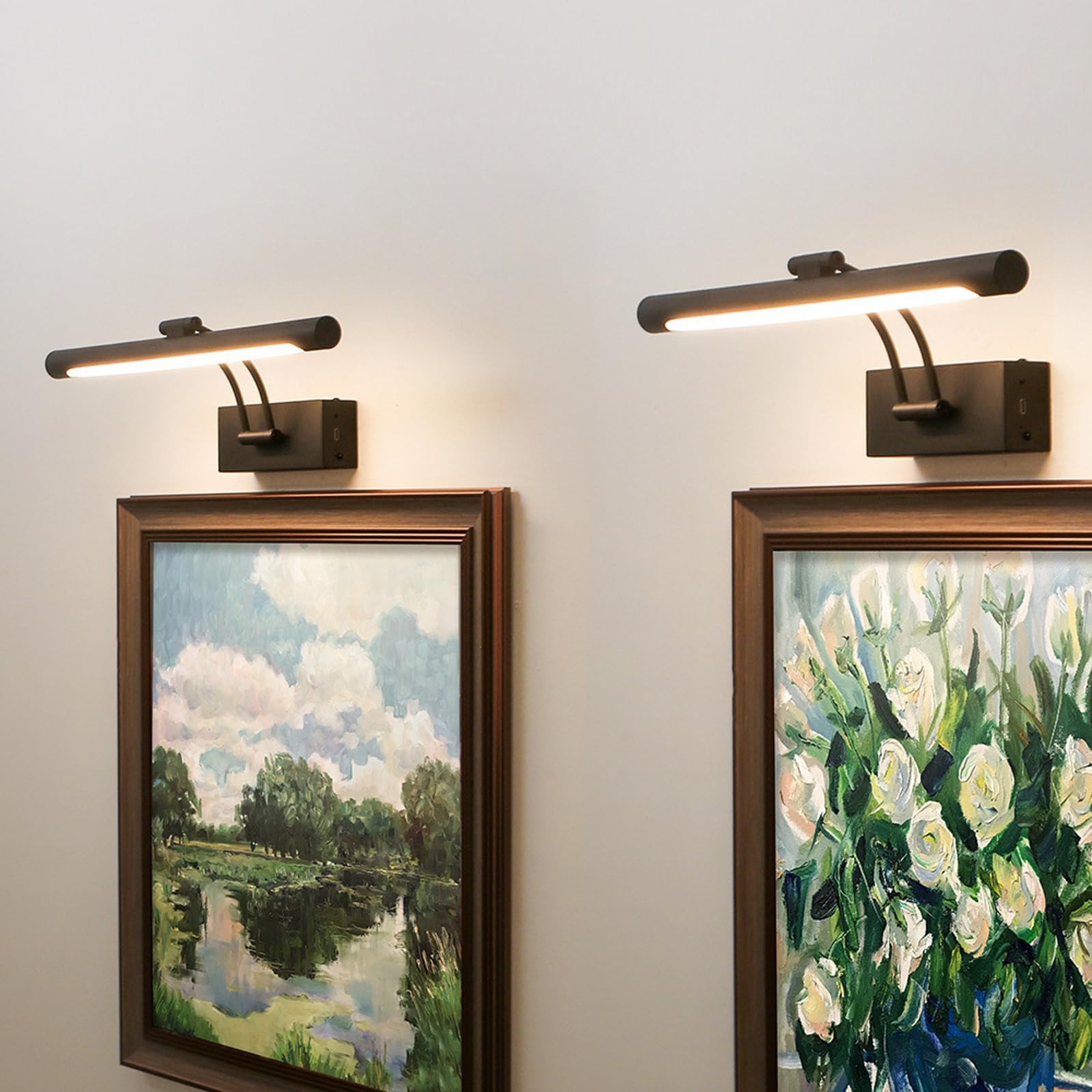 Luce per quadri con telecomando da 40,6 cm, con 3 impostazioni di temperatura di colore, per esposizione artistica da parete