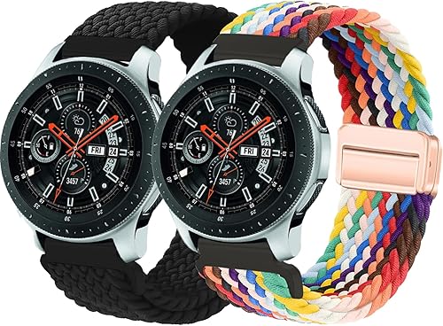 Bandas magnéticas trenzadas de 0.866 in para Samsung Galaxy Watch 3 Band 1.772 inGalaxy Watch 1.811 inGear S3 FrontierClassic mujereshombres, correa
