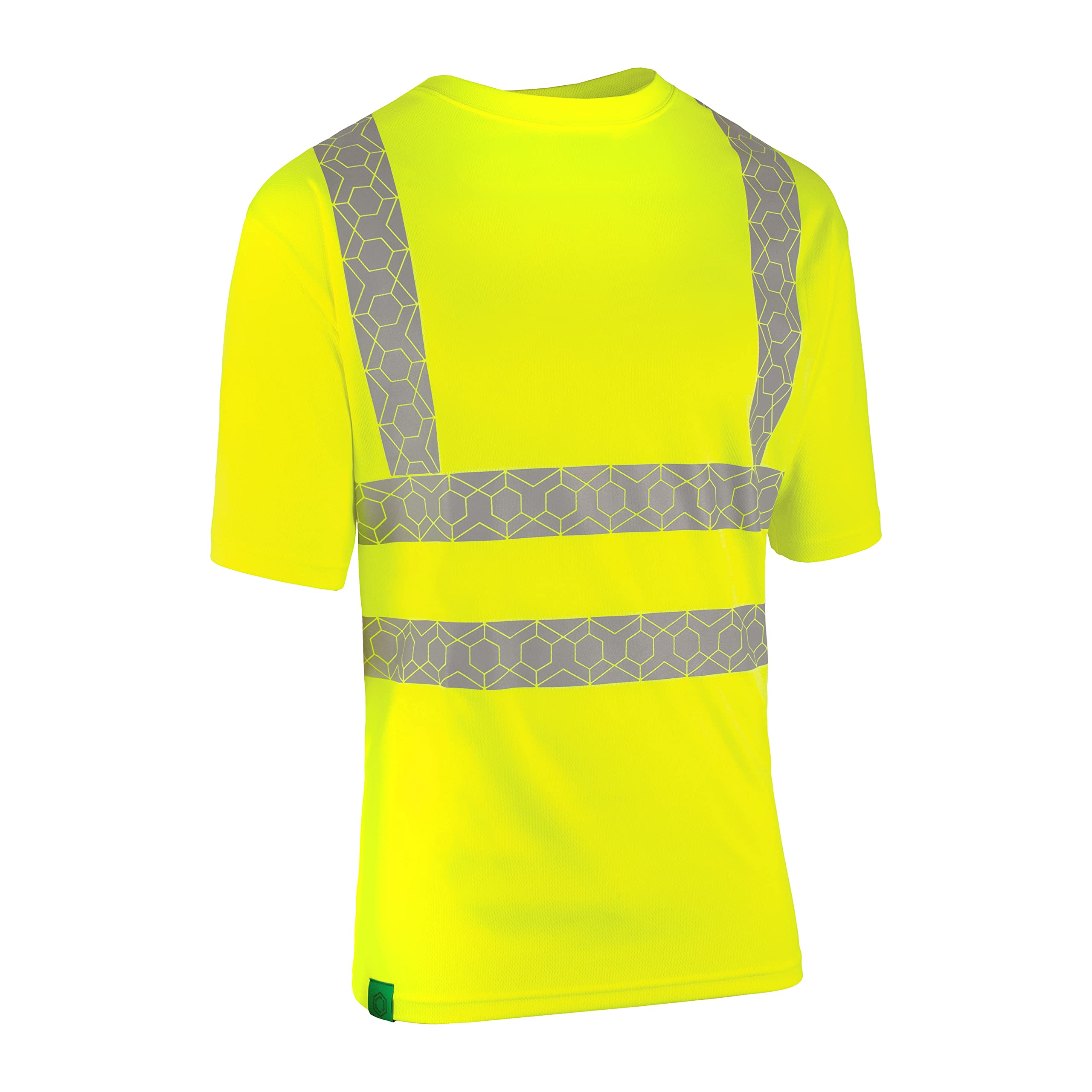 Beeswift Envirowear Saturn Yellow Hi-Vis T-Shirt Unisex Reflective Sustainable Circular Process Safety PPE Workwear - 5X-Large