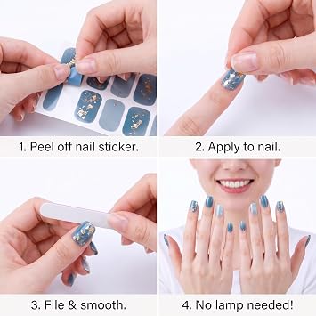 Maitys 140 Pcs Vinyl Full Nail Wraps Stickers, Glitter Classic Style