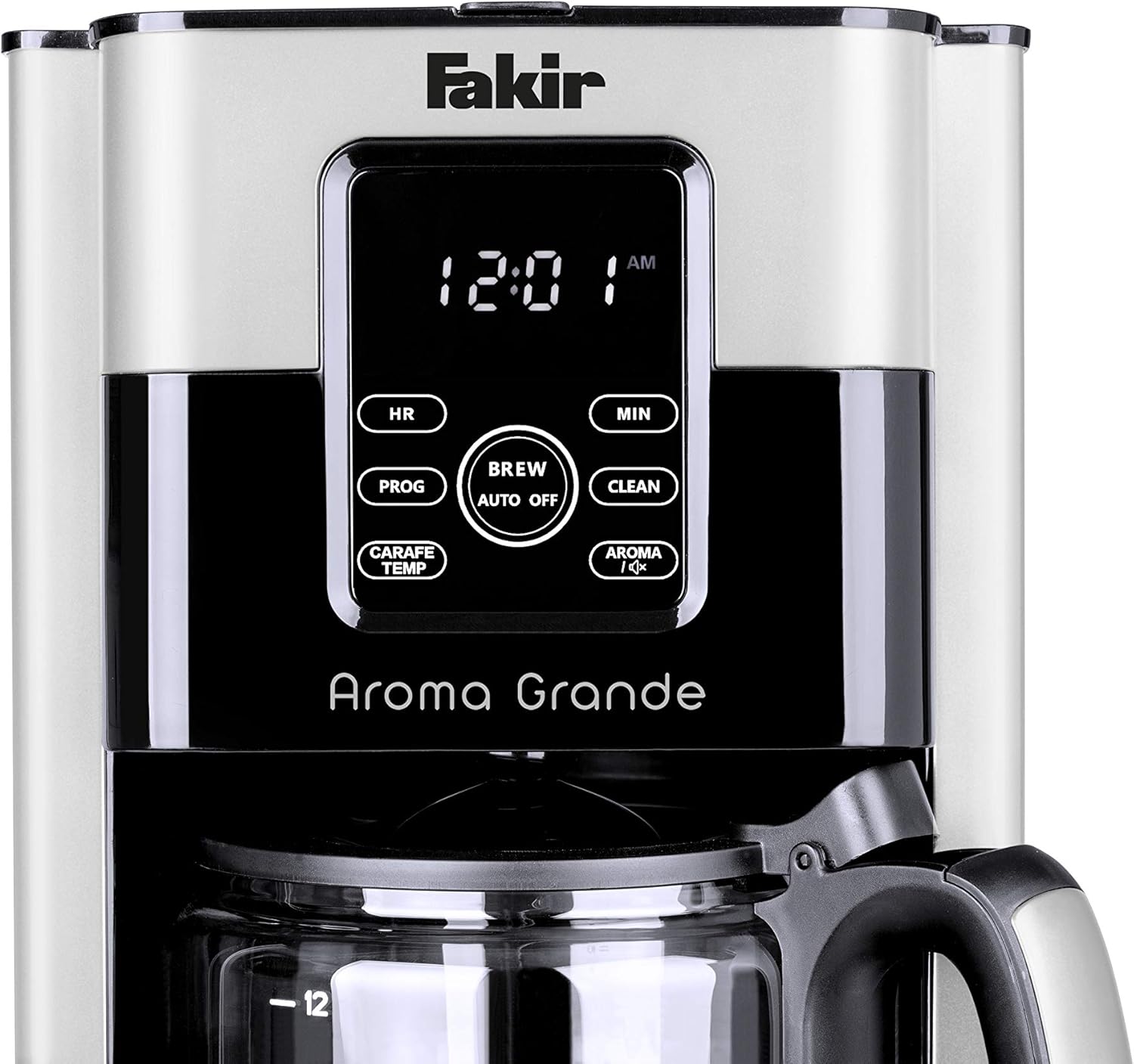 Fakir Aroma Grande - Macchina da caffè con filtro e caraffa in vetro, con display touch, indicatore del livello dellacqua, fino a 12 tazze, colore: Bianco - 1000 Watt Fakir Aroma Grande - Macchina da caffè con filtro e caraffa in vetro, con display touch, indicatore del livello dellacqua, fino a 12 tazze, colore: Bianco - 1000 Watt