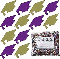 Vista 62 de Confeti Grad Cap Negro, Púrpura Combo - 2 bolsas de media onza (1 oz) (8400/8412)