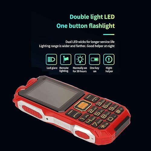 Miniatura 4 de Teléfono resistente 2G, teléfono celular desbloqueado para personas mayoresniños, teléfono móvil para personas mayores con pantalla de 2.6 pulgadas,