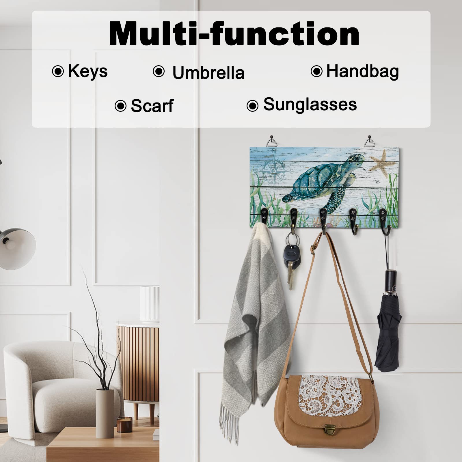 Amazon.com: JasmineM Sea Turtle Ocean Key Holder for Wall