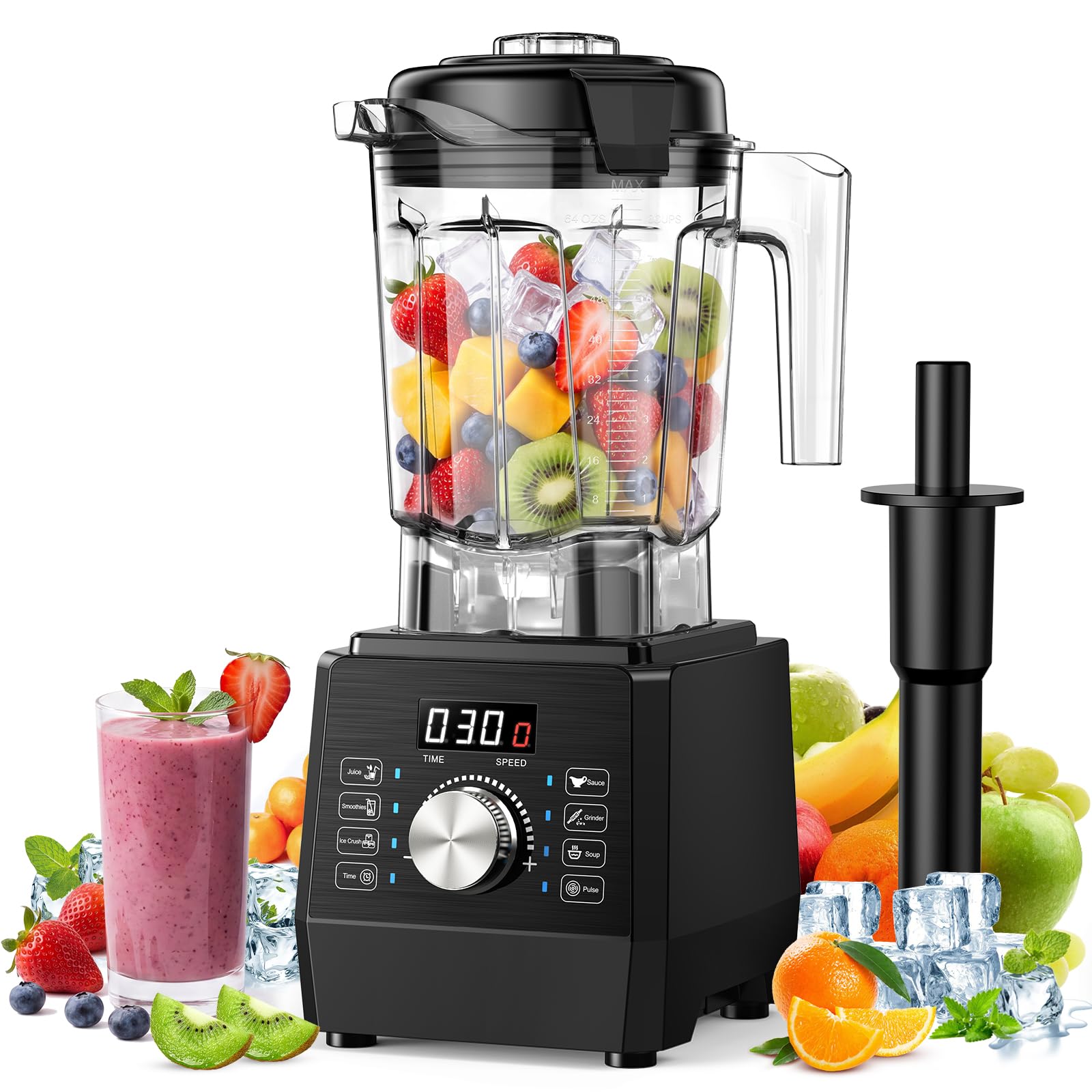 1800W Countertop Blenders for Kitchen, Blender for Smoothie with 70 oz BPA-Free Pitcher,…