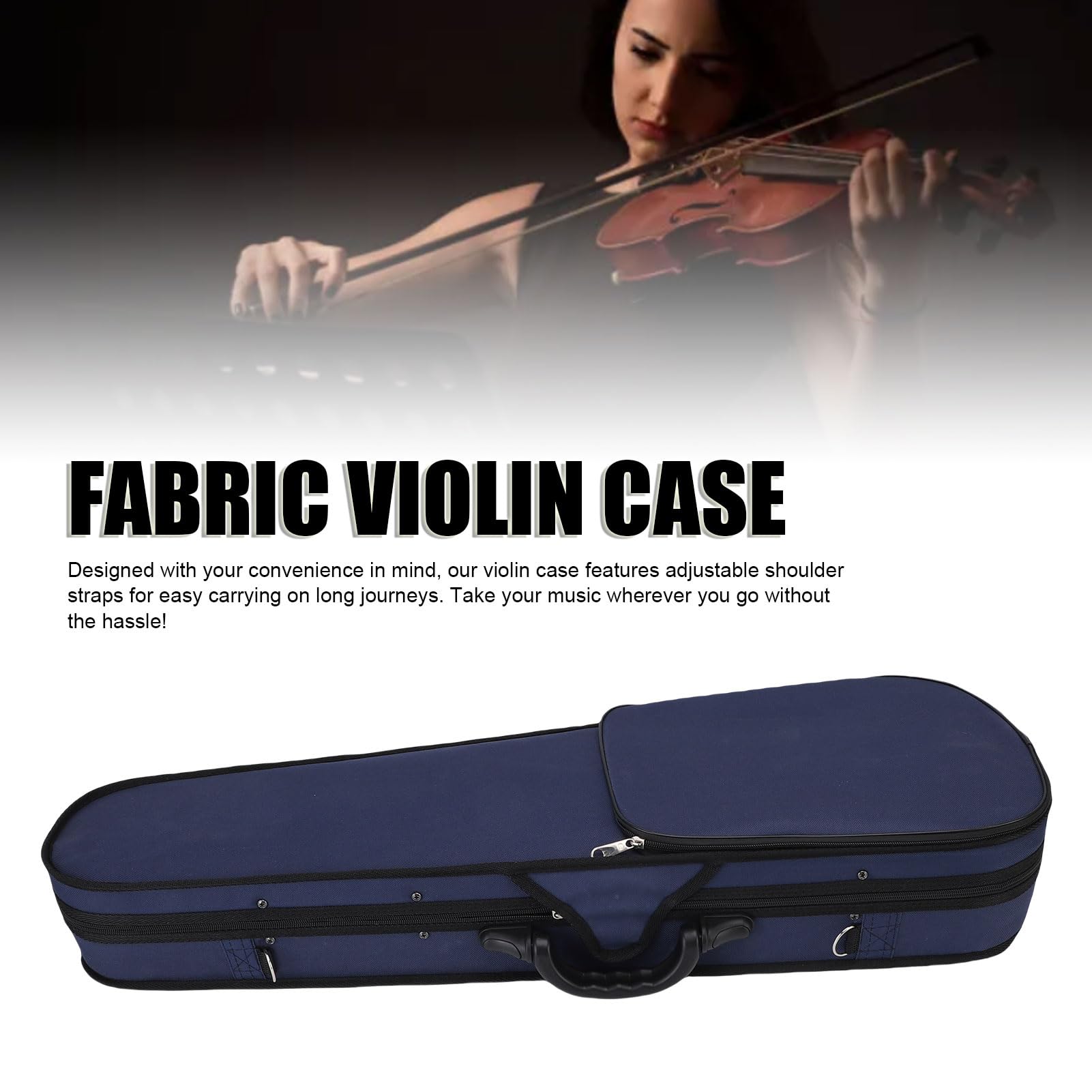 SUNGOOYUE 4/4 Custodia per Violino, Tessuto Oxford Leggero con Spalline da Viaggio per Viaggiare per Violini Elettrici Classici Shock Assorbimento della Schiuma Interno
