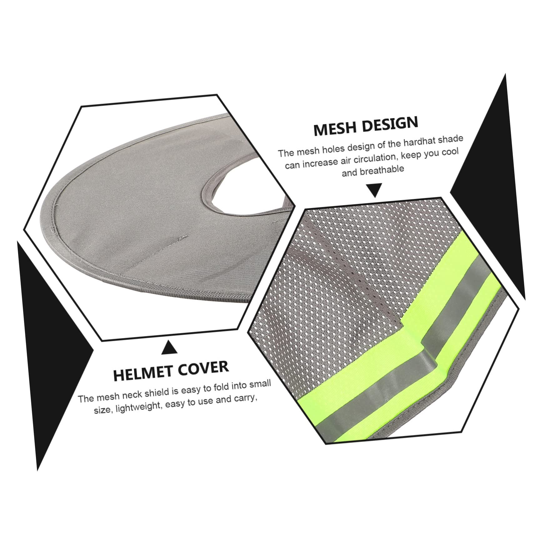 POPETPOP 6 Piezas Protector Solar para Cuello de Casco con Visera Accesorio Transpirable para Casco de Protección contra Rayos UV para Color Gris