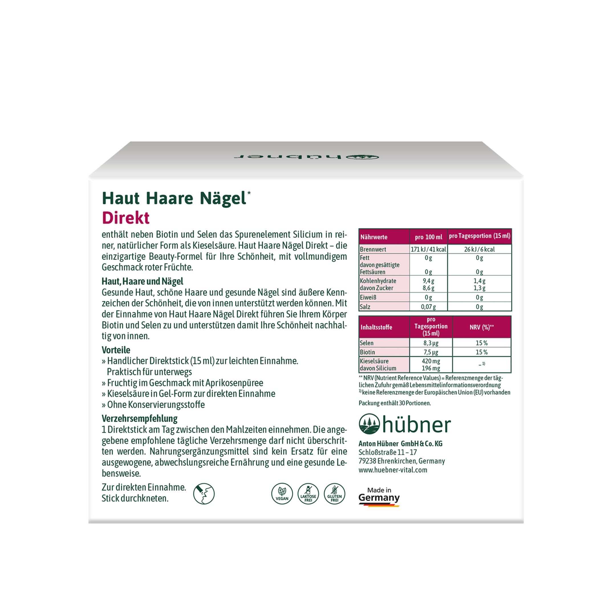 Hübner DOPPELPACK Silicea Direct für Haut, Haare und Nägel 2x30Stück