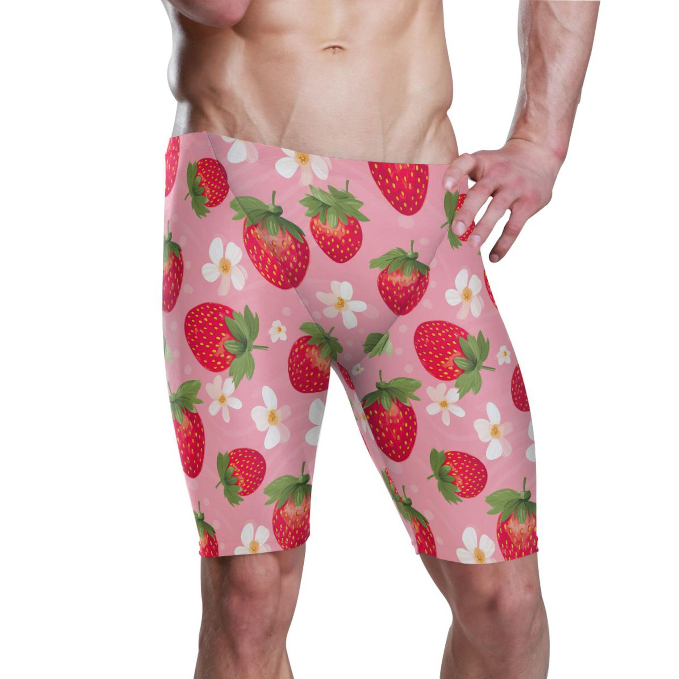 UMIRIKO Strawberry Fruit Men's Swim Jammers Swimsuit M B0401875