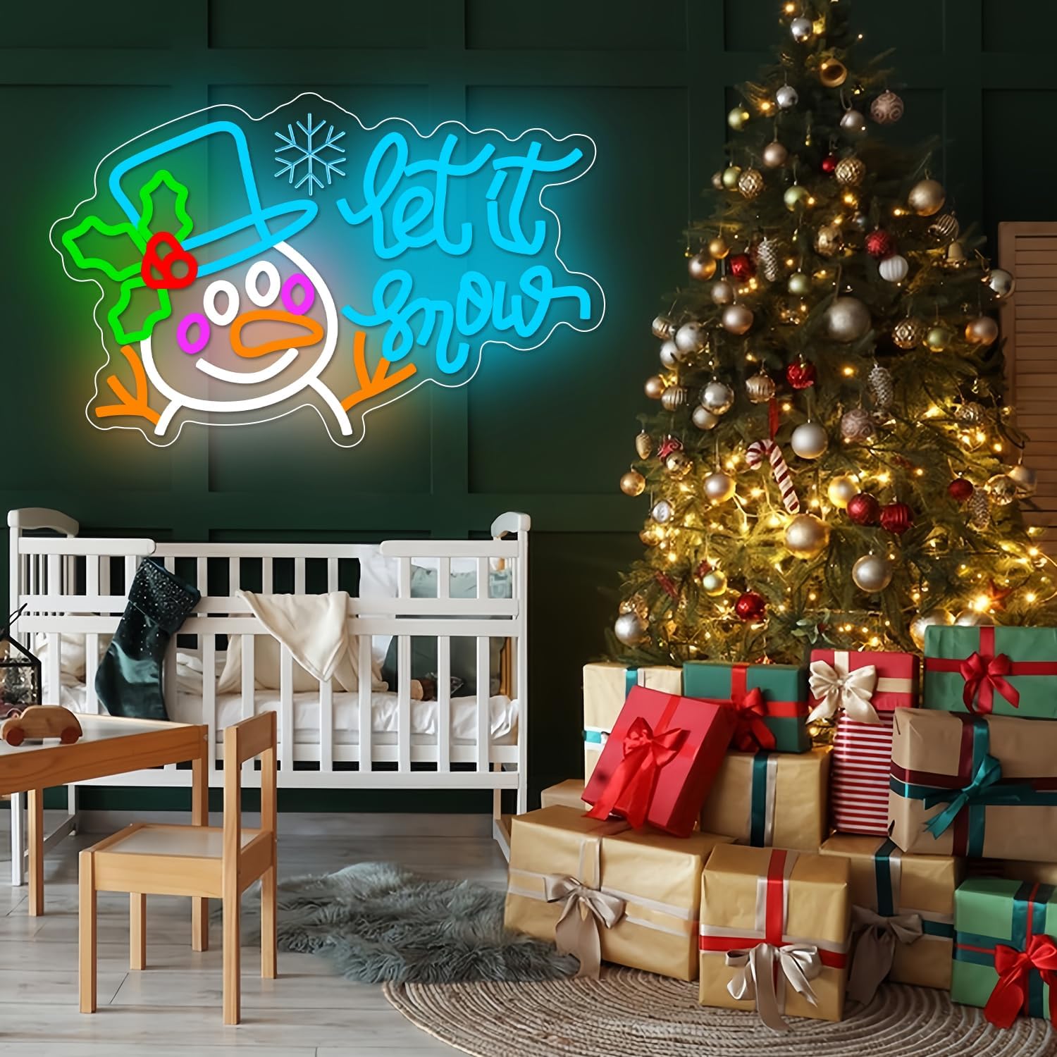 Let It Snow Neon Sign Christmas Snowflake LED Neon Sign Christmas Neon Signs christmas Neon Light Sign for Xmas Party Gift Home Bedroom - Image 3