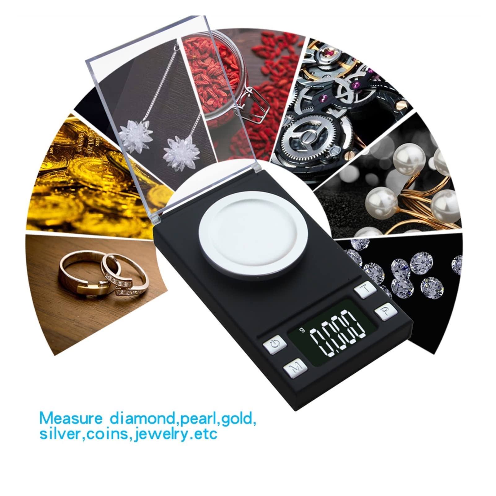 Báscula De Cocina Balanza De Precisión, Báscula Digital Electrónica, Alta Precisión, Adecuada para Laboratorio, Pesaje De Medicamentos, Pesaje De Joyas, Mini Báscula Port,