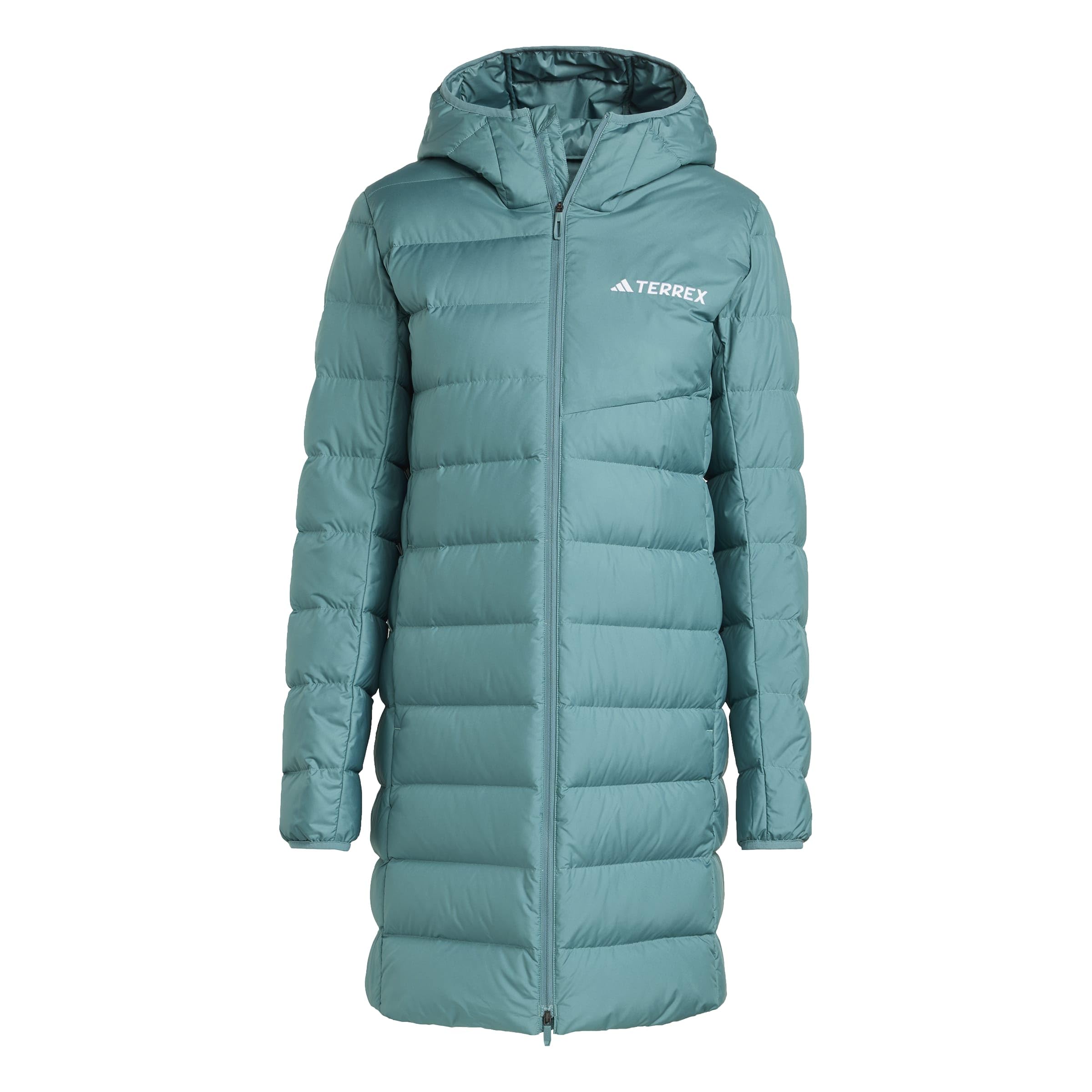adidas Women's Terrex Multi Light Down Hooded Parka 2.0, Preloved Teal, M