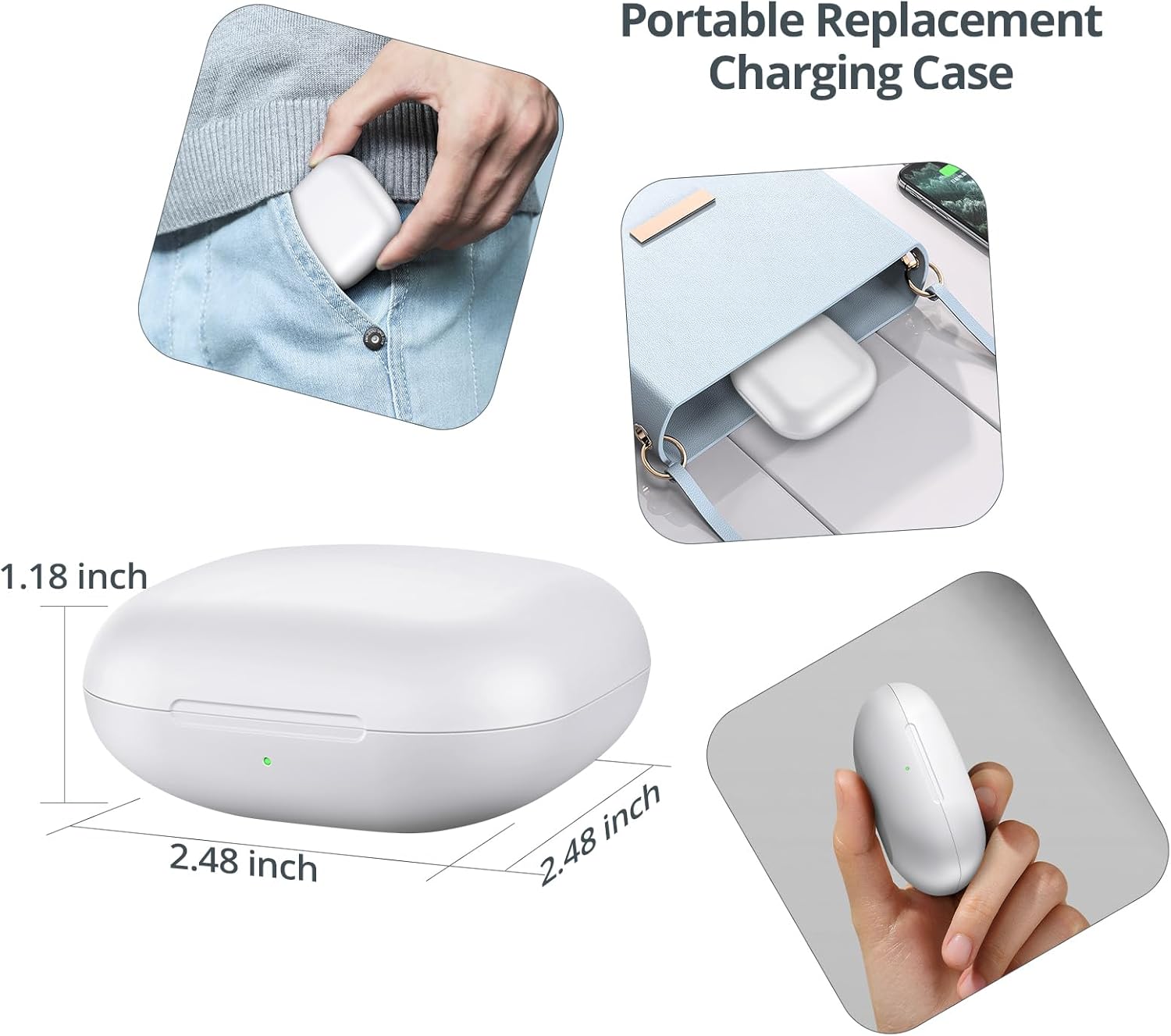 Jinstyles Charging Case Replacement Compatible for Beats Fit Pro, Wireless Charger Case with Sync Button, 700mAh Built-in Battery, Charge Earbuds 3 Times, White - Image 7