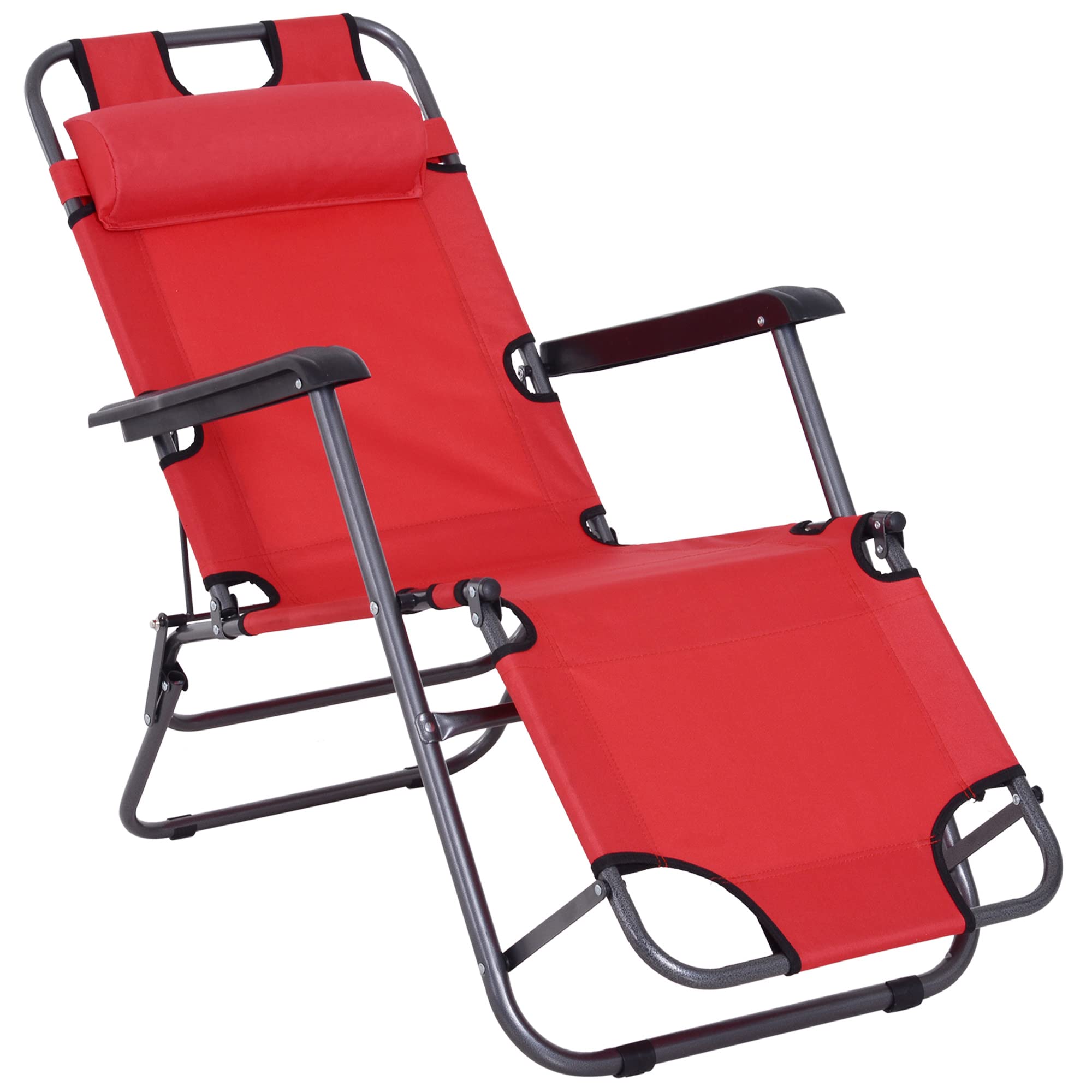 Outsunny Tumbona 2 en 1 Plegable reclinable multiposición