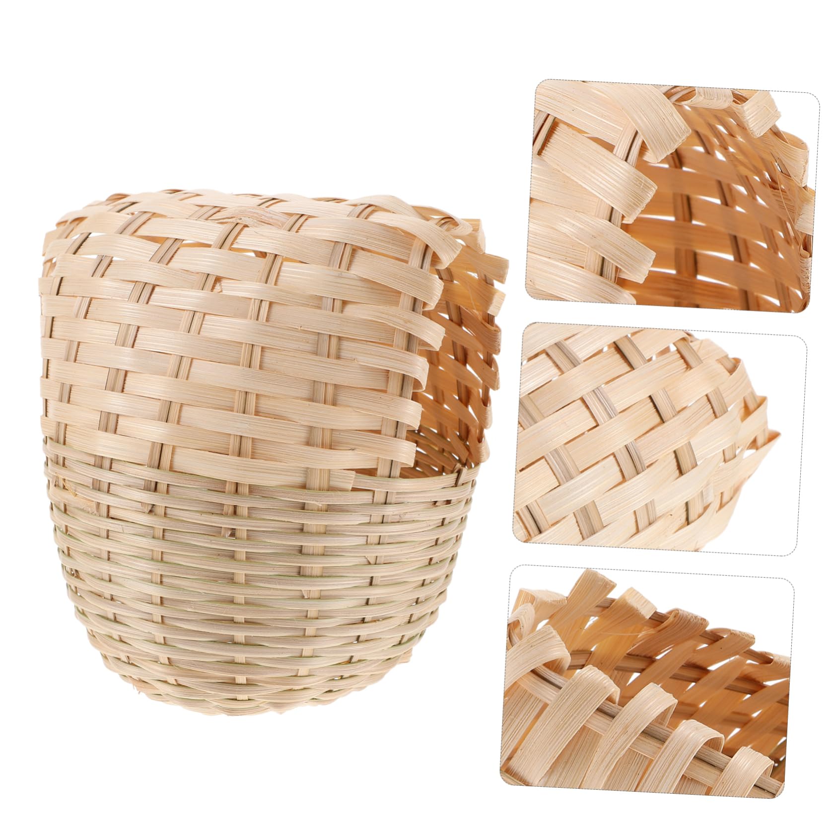 DECHOUS Lot De 5 Cages À Oiseaux Multifonctions en Bambou Tissé À La Main Boîte De Rangement Décorative pour Salon Abat-Jour Nid De Canari Coussin De pour Oiseaux Nid