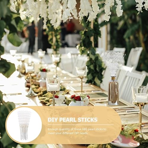 Miniatura 5 de Yardwe 100 piezas de cadena de perlas con cuentas ramo de perlas para decoración de boda, decoración de boda, relleno de jarrón con cuentas en