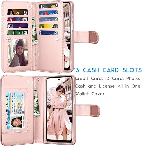 Miniatura 2 de Tekcoo Funda tipo cartera para Motorola Moto G 5G 2022  Moto G (2022)  XT2213, de piel sintética de lujo, ranuras para tarjetas de crédito, funda