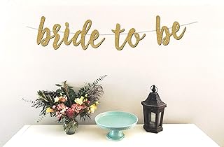 Bride to Be Banner - Premium Gold Glitter Cardstock Paper - Larger Text for Better Visibility - Perfect Decoration for Bridal Shower, Engagement, Bachelorette, Lingerie Party