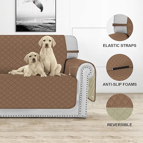 Miniatura 6 de Deeky Funda de sofá, fundas de sofá para sofá de 3 cojines, protector de sofá para perro, fundas de muebles para mascotas, funda reversible y
