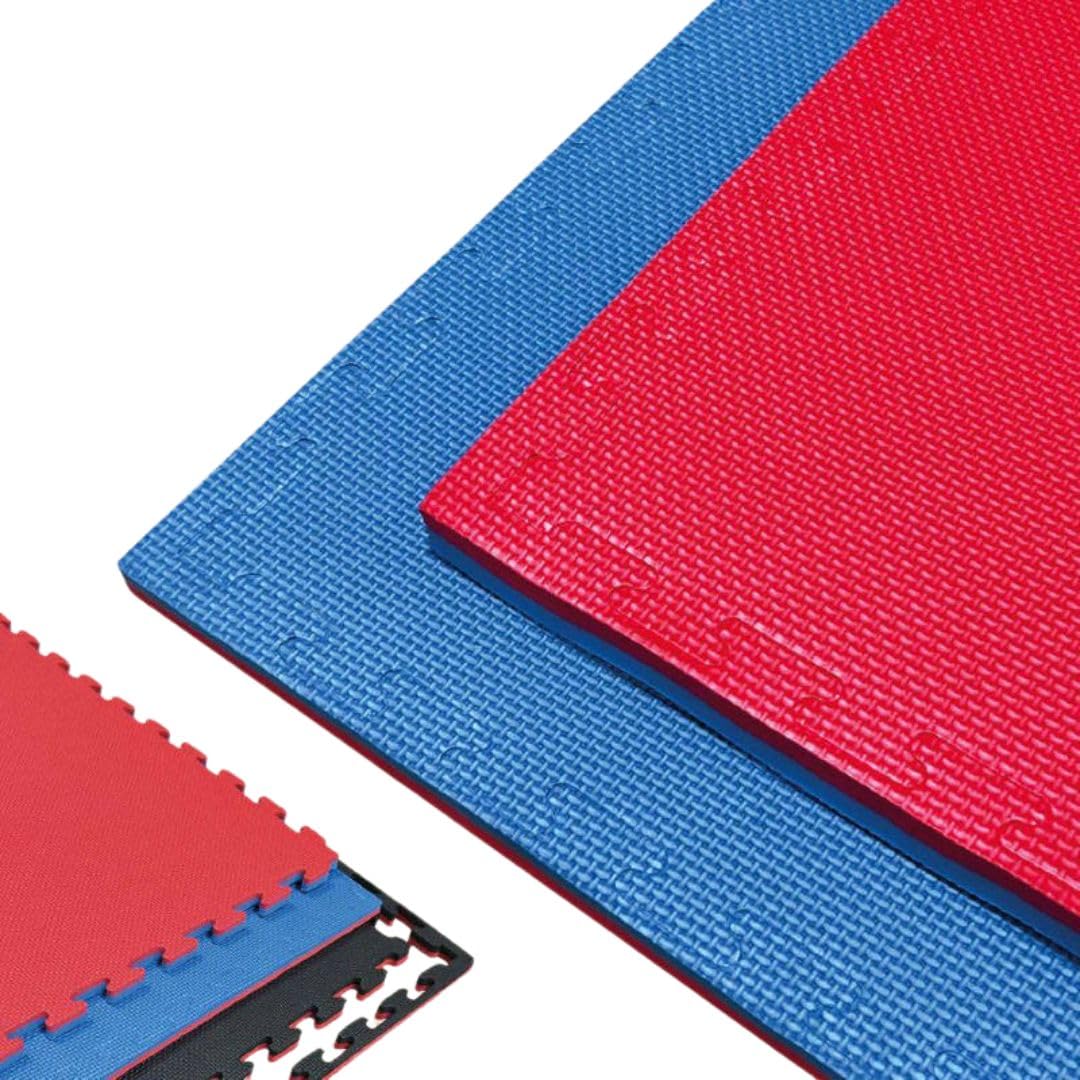 Esterilla Gimnasio Puzzle Goma Eva Suave Antideslizante 2,5 cm Rojo/Azul 4u