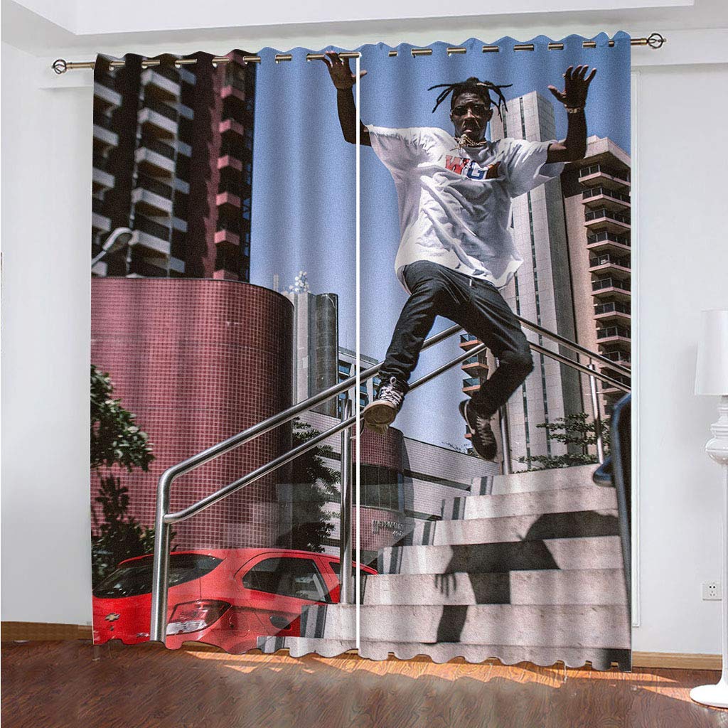 Cortinas Dormitorio Juvenil 160x200 Cm Térmicas Cortina Salon Dormitorio Moderno Con Ojales 2 Paneles 3D Chicos De La Calle De La Ciudad Cortina Opaca Juvenil Sala Estar Niño, Cortinas Ventana Aisla