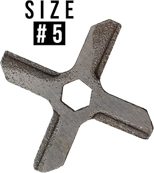 Meat Grinder Blade - Size #5 - Universal Stainless Steel Blades for Electric Grinders - Replacement Parts Accessories for Grinders