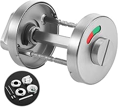 Stainless Steel Swivel Toilet Lock Toilet Rosette with Occupancy Indicator for Toilet Door Bathroom Interior Door