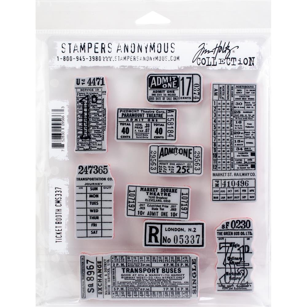 Amazon.com: Tim Holtz Ticket Booth - Stampers Anonymous Cling