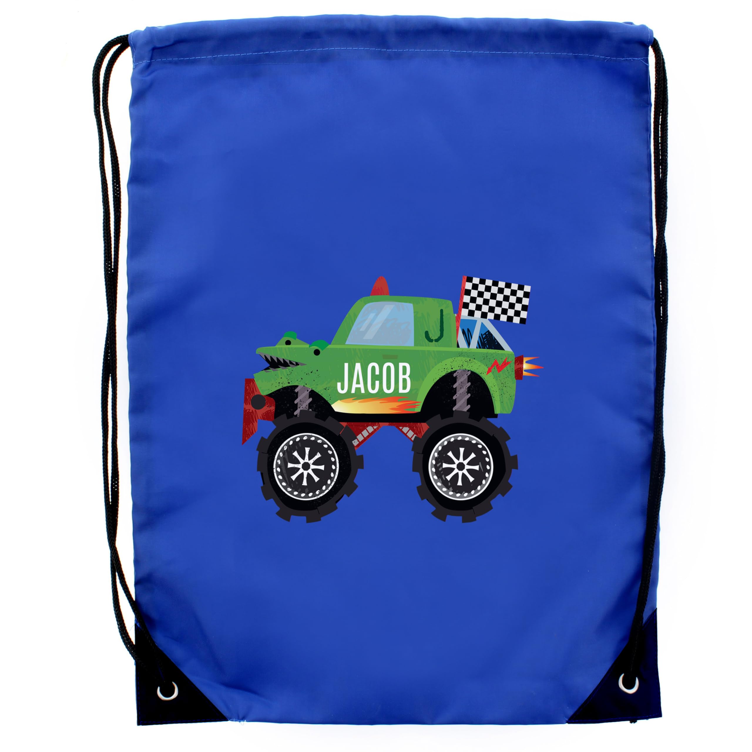 Personalised Memento Blue Custom Personalised Monster Truck Kit Bag, 3-11 Years. Back To School