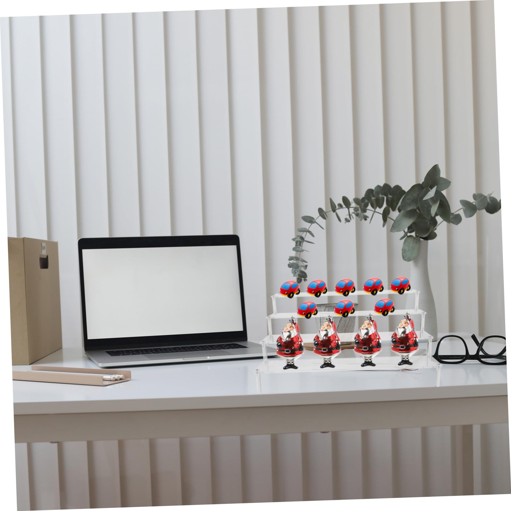BESTYASH Transparenter Stufenständer Lagig Vielseitiger Cupcake und Duftstoff Organizer Stabiler Modell und Präsentationsständer Aufbewahrungsregal für Kosmetik und