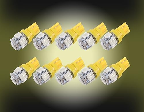 Miniatura 2 de Zone Tech LB0013-10 - Bombilla LED para interior de automóvil, color amarillo, súper brillante (10 x 194 168 2825 5-SM, ámbar)