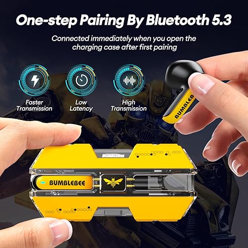 Miniatura 3 de Transformers TF-T01 Auriculares inalámbricos inalámbricos Bluetooth 5.4 auriculares con sonido de graves profundos con micrófono inteligente con