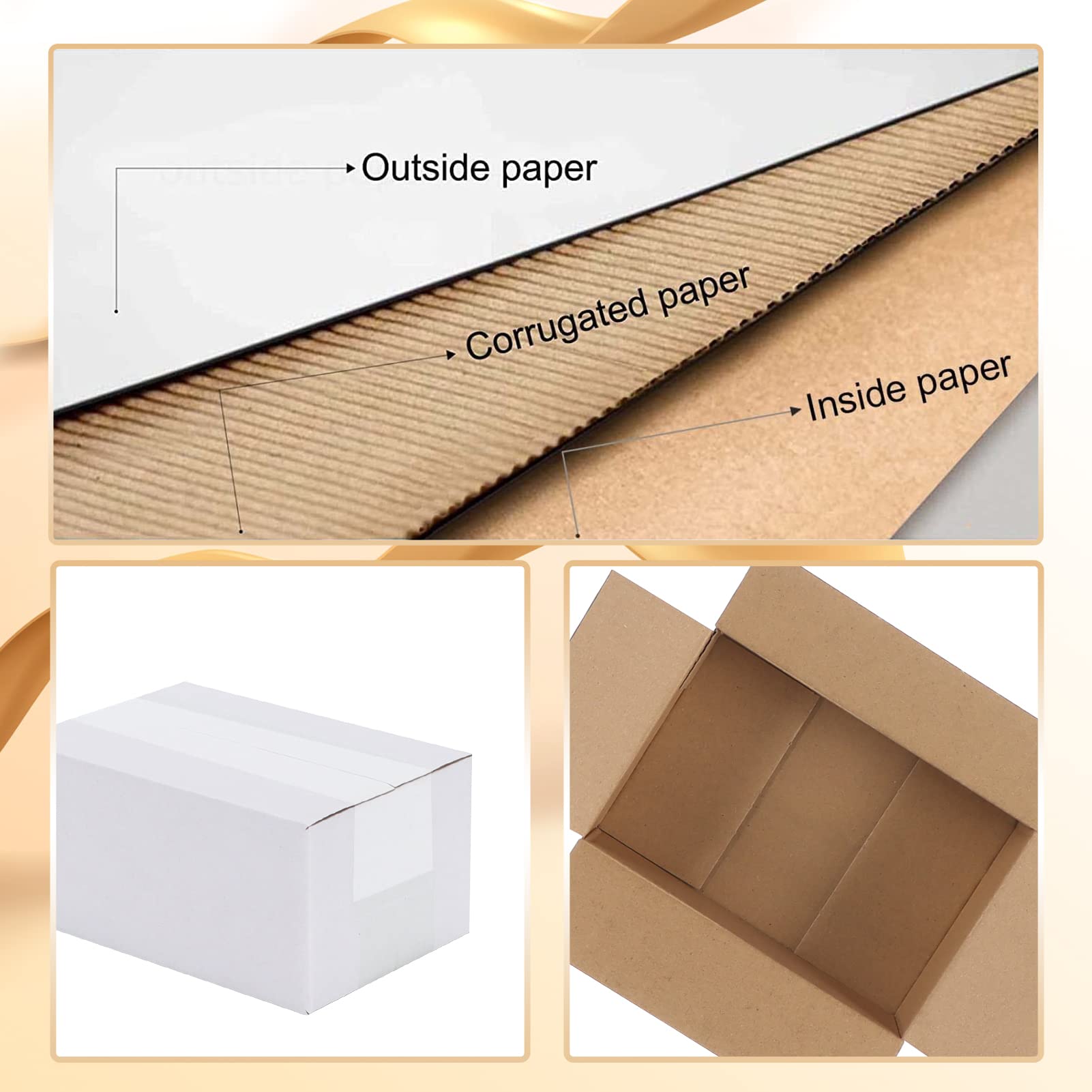 EYMPEU 40 Stück 15,3 x 10,2 x 7,7 cm Weiße Versandkarton, Kartons für kleine Gegenstände, Spielzeug, Schreibwaren und Weihnachtspäckchen
