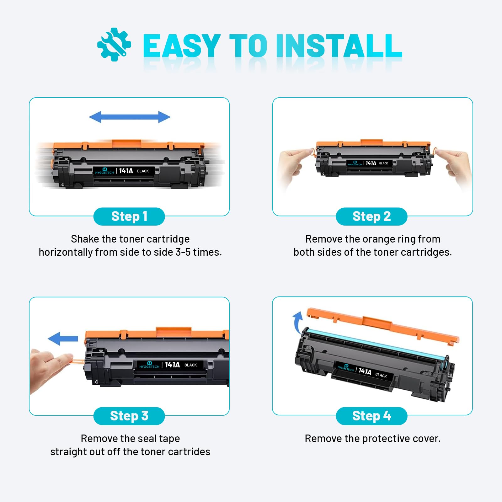 141A Toner Cartridges with Chip Replacement for HP 141A W1410A Toner Cartridges 141X W1410X Toner Work with HP LaserJet M110w M110 MFP M139 M139w M140 M140w Printer (2Black) — view 6