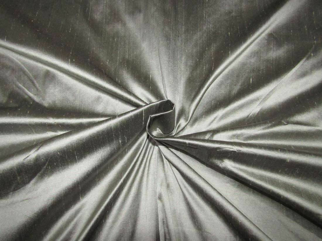 Soie dupion au mètre gris poussiéreux 137 cm tissu couture 32 momme