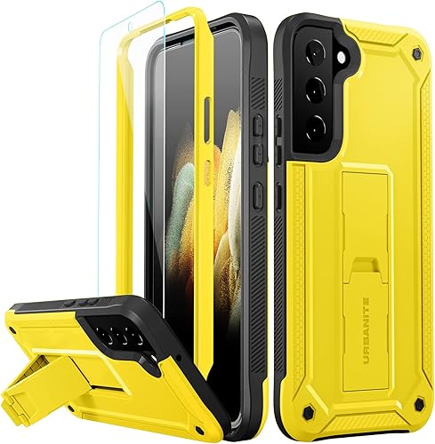 Miniatura 8 de URBANITE Funda protectora resistente a prueba de golpes para Samsung Galaxy S23 Ultra, grado militar, con soporte (amarillo)
