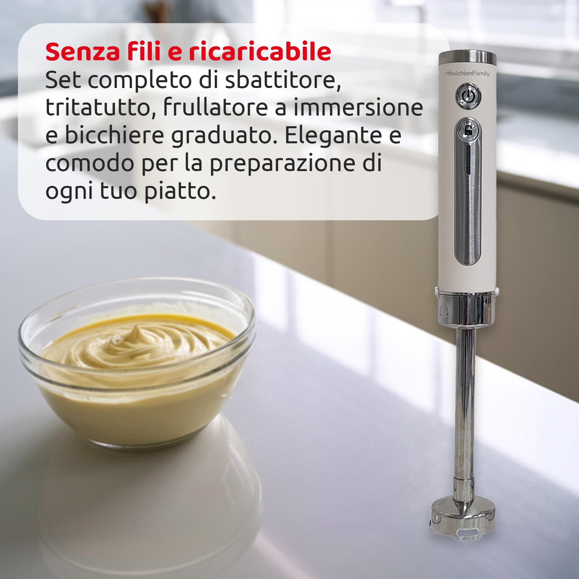 MELCHIONI FAMILY - Tritatutto 2 velocità BLADE 2 Lame Capacità 500 ml