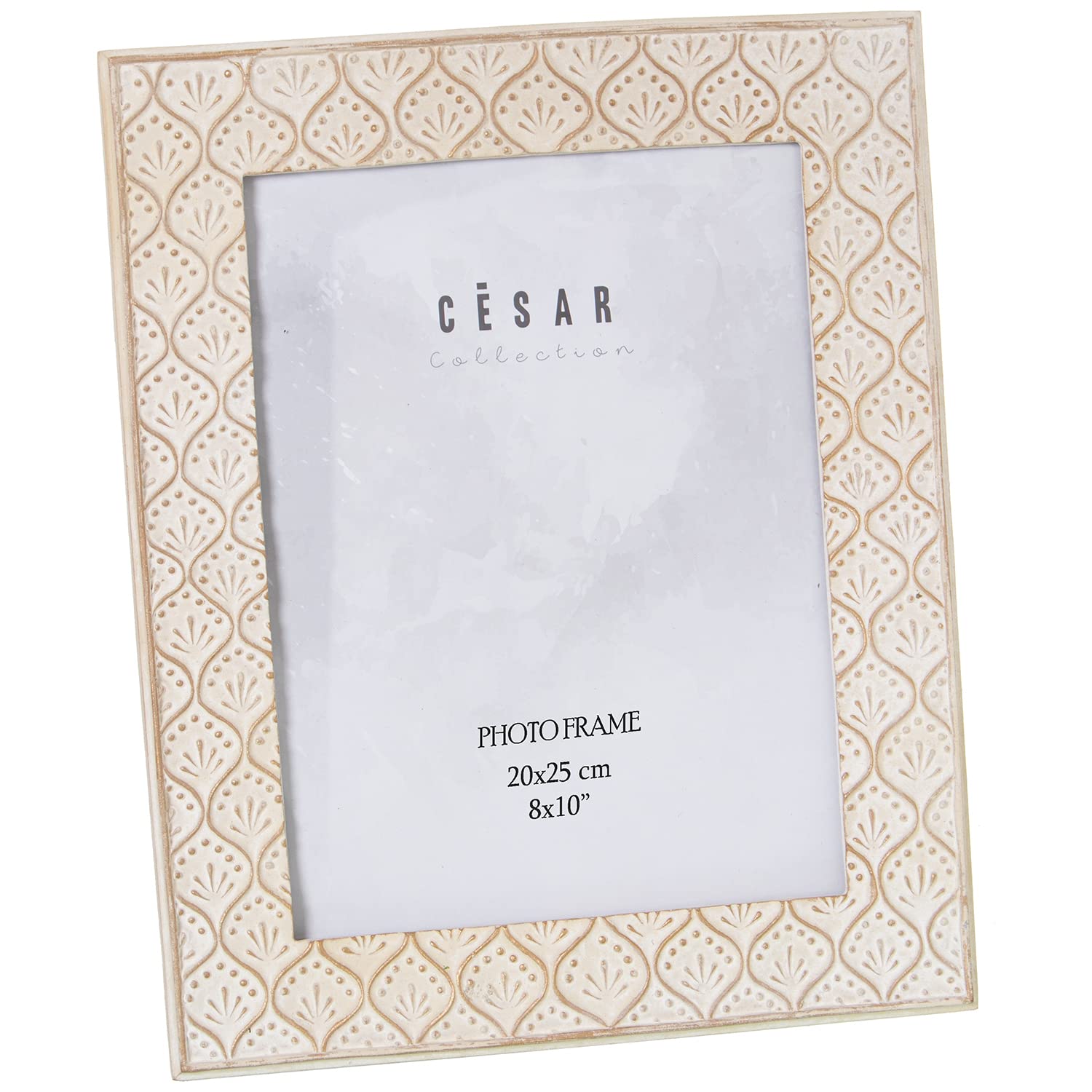 Photo Frame Resin 20 x 25 cm White Envejecido Ext: 26 x 1.5 x 30.5 cm