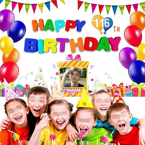 Vista 49 de Cartel personalizado de decoración de cumpleaños número 116 con temática de castillo y princesa, pancarta de tela personalizada para suministros